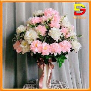 Bình Hoa Giả Để Bàn Lọ Hoa Cúc Pháp Sang Trọng Cao 50cm Decor Nhà Cửa Bàn Trà Kệ Tủ Nhà Hàng DC-149