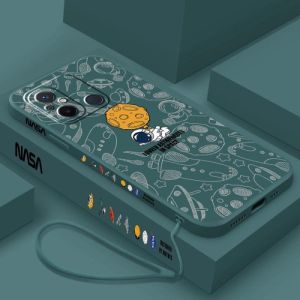 Casing Redmi 12C Xiaomi Poco C55 Nasa Side Printing Suede Microfiber Square Free Tali Lanyard Silikon Soft Case Handphone