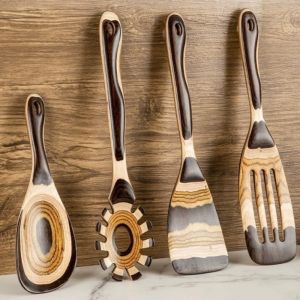 PELLETIZING Meal Spoon Wood Spatula Heat Resistant Not Deform Kitchen Utensils Set Eco-Friendly Moroccan Style Cooking Utensils Set Nonstick Pan