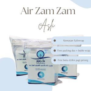 Air zam zam asli kemasan jerigen 5 liter 100% original oleh oleh haji dan umroh Free Tasbih