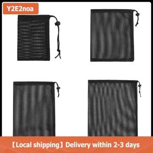 【Local shipping】 Màu đen trắng bền lưới dây kéo túi lưu trữ Pouch đa mục đích nhà du lịch hoạt động ngoài trời giặt Túi Công cụ bao