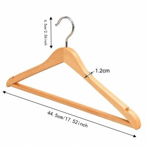 OWNNEW Bền bỉ Móc treo quần áo bằng gỗ Móc xoay Thiết kế rãnh Móc treo quần áo chống trượt Treo Dành cho áo sơ mi
