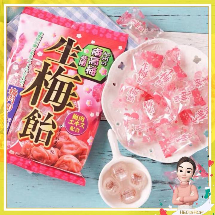 Ribbon Nama Ume Ame Hard Candy - Sweet & Sour Japanese Plum Flavor, 3.87oz Bag