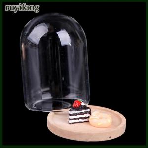 ruyifang 1:12 Dollhouse Miniature Decor Flower Display Glass Display Bell Jar with Base