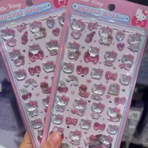 【IN STOCK】 Cinnamoroll 3D Crystal Sticker Hello Kitty Cute Cartoon Relief Decorative Sticker Fashion Jelly Sticker Children Sticker
