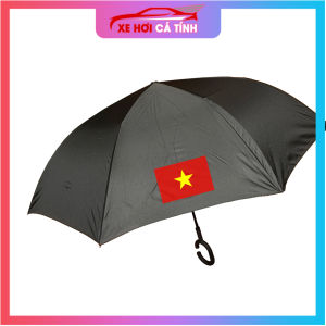 Ô Dù Quốc kỳ Việt Nam che mưa chắc chắn chống lật Ô golf chống lật Dù cán thẳng chống lật vải dù chống tia UV gấp ngược đi ô tô
