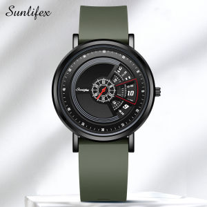 Sunlifex Jam Tangan Pria Original Olahraga Kasual Tali Silikon Jam Tangan Cowok Anti Air COD