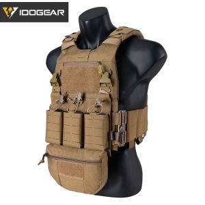 IDOGEAR FCSK Tactical Vest Set with Shoulder Pads With Drop Pouch With Triple Mag Pouch 3320