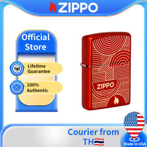 Zippo Metallic Red Design Windproof Pocket Lighter 48705 (ไฟแช็กไม่มีเชื้อเพลิงภายใน)