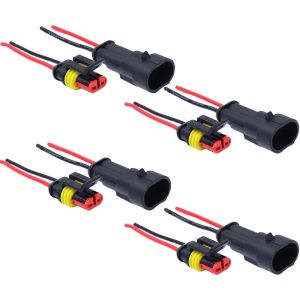 ขั้วต่อไฟฟ้าซีลกันน้ำสำหรับรถยนต์12ชิ้นปลั๊กขั้วต่อไฟฟ้ากันน้ำผู้ชายผู้หญิงกันน้ำสำหรับรถจักรยานยนต์อัตโนมัติพร้อมสายไฟ