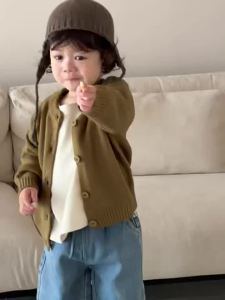 Childrens clothing 2026 Baby Sweater Coat Korean Style Childrens Clothing Infant Toddler Autumn Outfit Boys Jeans Set
