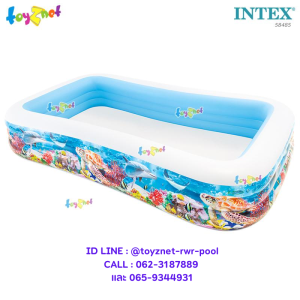 Intex ส่งฟรี สระน้ำ เป่าลม สี่เหลี่ยม ลายสัตว์ทะเล 3.05x1.83x0.56 ม. รุ่น 58485
