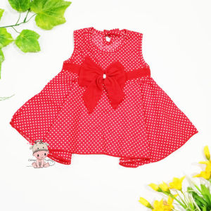 Baju Bayi Perempuan Dress Motif Polkadot Pita usia 0-12 bulan / Pakaian anak cewek GRATIS ONGKIR - Cleine Tadita