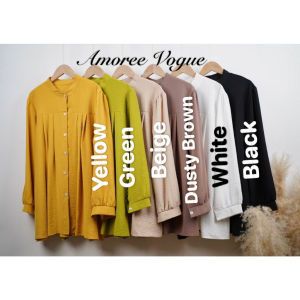 Plus Size (M-XL) Soft MosCrepe Full Button Blouse Muslimah  (2271)