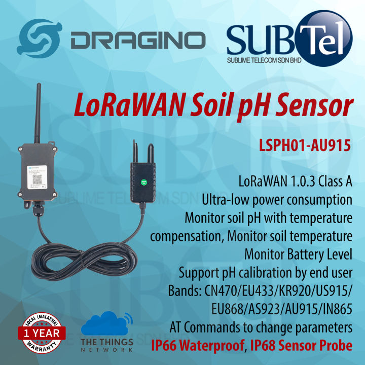 DRAGINO LSPH01 LoRaWAN Soil pH Sensor LSPH01-AU915 LoRa WAN TTN The ...
