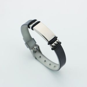 vivi lifestyle Punk style adjustable PVC wristband Bangle for Men Sports Choker