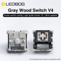 Leobog gỗ màu xám trục V4 hot swappable trục tuyến tính cơ thể 5-Pin Bàn Phím Cơ Phụ kiện tự làm 100 cái. 