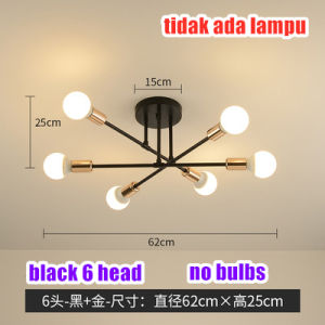 Lampu Gantung 6 Led E27 Industrial Bahan Besi Untuk Plafon Ruang Tamu Modern Minimalist Chandelier  Lampu Plafon 3/6/8 Led E27 Industrial Bahan Besi Untuk Plafon
