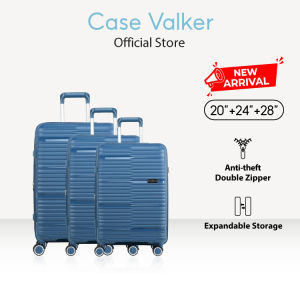 Case Valker Signature Thena 3in1 Unbreakable PP Expandable TSA Lock Suitcase Polypropylene Luggage Bag (20" + 24" + 28")