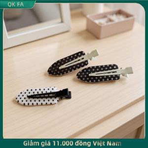 QK FA ✨ 4 8 chiếc kẹp tóc chấm bi màu trắng đen Kẹp tóc mái bên ngọt ngào dễ thương cho bé gái Quà Tặng phụ kiện tóc hàng ngày đáng yêu