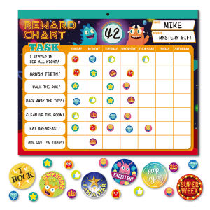 Magnetic Reward Chart Board For Kids Customizable Weekly Calendar Daily Routine Rewards Good Habits Self-Discipline Good Behavior Responsibility Children Educational