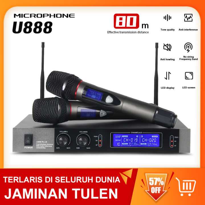 U888 Wireless Microphone All metal material 2 antenna 150M