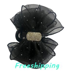 baoxue Hàn Quốc Phong Cách Lưới Bow Rhinestone Tóc Claw Cổ Điển Thanh Lịch Kẹp Tóc Kẹp Kẹp Cá Mập Clip Cho Phụ Nữ Thời Trang Phụ Kiện Tóc
