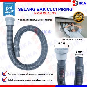 SELANG BAK CUCI PIRING ELASTIS 1 METER ABU PVC KUAT TEBAL MURAH MERIAH PEMBUANGAN AIR KOTOR