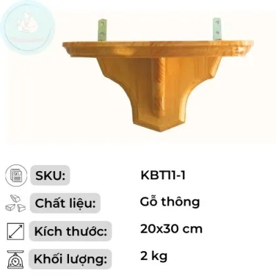 Bàn thờ Công Giáo treo tường kê bàn thờ Chúa KBT11 gỗ thông thiết kế hiện đại sang trọng nhiều kích thước (30-40cm)
