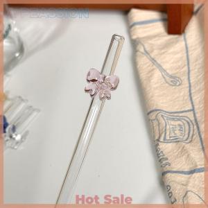 [A Peassion]💖[HOT SALE]🎈🎈 1pc 8mm Glass Straw Reusable Drinking Straws Cute Butterfly Heat-Resistant Straw For Festival Party Wedding Cocktail Bar Beachs