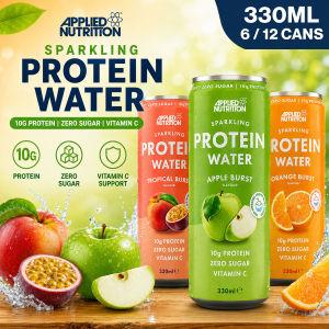 APPLIED NUTRITION Sparkling Protein Water 330ml 6/12 Pack 10g Protein Zero Sugar Vitamin C Halal