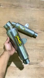 KNALPOT RMS MUFFLER KOMPETISI 2 SARANGAN SETENGAH STRIMIN TANPA PLIPIT PANJANG 25 D50