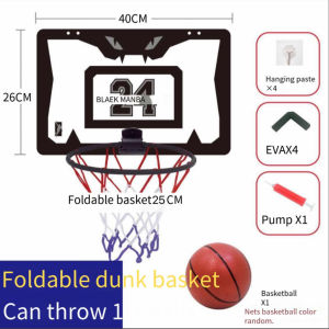 IMUTO 46*30cm Indoor Basketball Hoop Basket Ball Ring Set For Play Kids / teenager Ball Toys Shatterproof Hanging Basketball Court【Free Basketball & Pump】