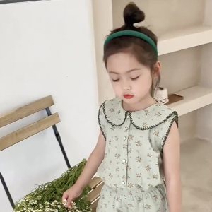 kyiibaby Girls summer suit baby fashionable sleeve clothes  Korean shorts two pieces kybb096