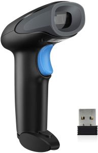 Eyoyo Wireless 1D 2D QR Barcode scanner 2-in-1 Connection Modes 2.4G Dongle Wireless & USB Wired Handheld DataMatrix PDF417 Maxicode Reader Support Screen Scanning for Supermarket Warehouse Library Retail store