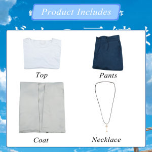 【Free Necklace】Anime Suzume No Tojimari Cosplay Costume Munakata Sota Long Coat For Men Short Sleev T-Shirt Pants Full Set Uniforms