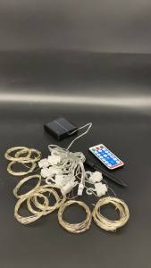 300 LED Solar Curtain String Lights Outdoor 3m x 3m Garden Gazebo String Light with Remote 8 Modes IP55 Waterproof Warm White Multicolor Yard Decor Lighting Lamps
