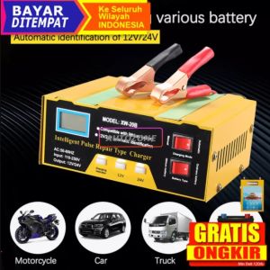Charger Aki 12/24v 6-105AH mf-2b Accu Mobil Motor 12 dan 24 Volt Smart Battery Charger Motor Dan Mobil Otomatis Accu Kering Dan Basah Lead Acid Battery Charger Auto Cut Off12V / 24V 6-105AH Murah - COD