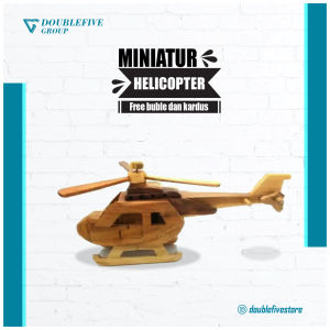 Kerajinan jogja miniatur HELIKOPTER kayu jati - hiasan pajangan dekorasi rumah