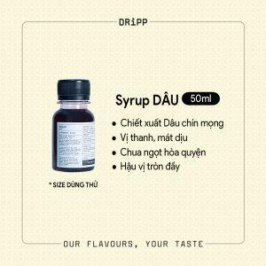 SIRO DRiPP DÂU 50ML -  STRAWBERRY SYRUP DRiPP 50ML (MẪU DÙNG THỬ)