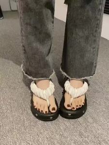 [Free Shipping] Y2 Star Flip-Flops For Women Summer Thick-Soled Non-Slip Height-Increasing Sandals New Versatile Fashionable Slippers