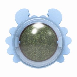 Cat Mint Crab Cat Toy Rotatable Cat Clamp Ball Cat Mouth Cleaning Essence Treatment Toy Cat Molars Cleaning Teeth Funny Toys Funny Crafts Cat Sucker Wall Ball Snacks (Pink/Blue/Green)