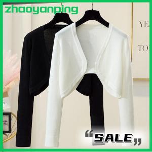 zhaoyanping Women Shrugs Solid Elegant Breathable Leisure Cardigans Korean Style All-match Shawl Tops