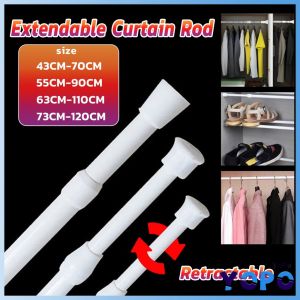 YoPo Extendable Curtain Rod Shower Curtain Pole Adjustable Tension Rod 43-120cm