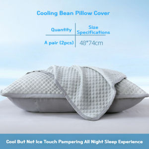 2PCS Ice Silk Pillowcases Cool Feeling Breathable Pillowcase 1Pair Set Summer Pillow Covers Machine Washable For Home