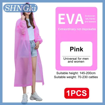 SHNGki 1 cái không dùng một lần xách tay người lớn Áo Mưa Eva Poncho du lịch ngoài trời trong suốt một mảnh unisex Áo mưa cho người đàn ông áo mưa
