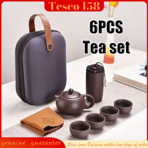 Portable travel teapot Set Tea Boutique Ceramic 6-piece tea set Teacups Retro and creative