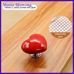 Moito 1 2Pcs Colorful Heart Shaped Toilet Press Button Water Tank Push Switch Nail Art Assistant Cabinet Door Drawer Handle