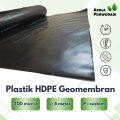 Plastik HDPE Geomembran 200 Micron (Lebar 4 meter) Bahan Impor untuk kolam / tambak. 