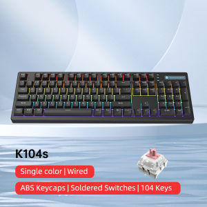 [Delivery in 72 Hours] Thunderobot K104s Mechanical Keyboard 104 Keys Wired Gaming Keyboard RGB Backlighting and Frony-Facing light Bar Hot-Swappable Precisely Tuned Stabilizers Red Switch/Blue Switch